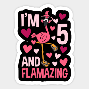 I'm 5 And Flamazing Flamingo Sticker